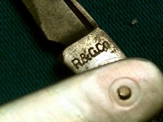 VINTAGE R&G CO PEARL MOP FOLDING POCKET FOB KNIFE KNIVES OLD