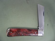 DANIELS FAMILY KNIFE BRANDS-TITUSVILLE CUTLERY-BIG EASY COTTON KNIFE-BURNT ORANGE MAPLE BURL