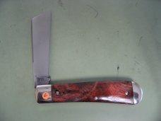 DANIELS FAMILY KNIFE BRANDS-TITUSVILLE CUTLERY-BIG EASY COTTON KNIFE-BURNT ORANGE MAPLE BURL
