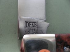 DANIELS FAMILY KNIFE BRANDS-TITUSVILLE CUTLERY-BIG EASY COTTON KNIFE-BURNT ORANGE MAPLE BURL