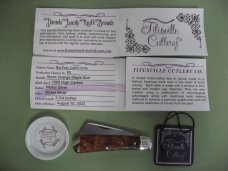 DANIELS FAMILY KNIFE BRANDS-TITUSVILLE CUTLERY-BIG EASY COTTON KNIFE-BURNT ORANGE MAPLE BURL