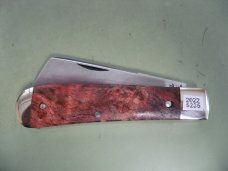 DANIELS FAMILY KNIFE BRANDS-TITUSVILLE CUTLERY-BIG EASY COTTON KNIFE-BURNT ORANGE MAPLE BURL
