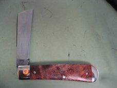 DANIELS FAMILY KNIFE BRANDS-TITUSVILLE CUTLERY-BIG EASY COTTON KNIFE-BURNT ORANGE MAPLE BURL