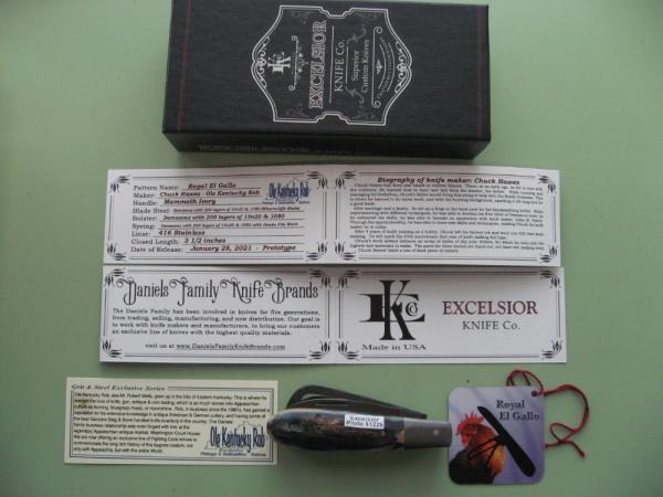 DANIELS FAMILY KNIFE BRANDS-EXCELSIOR KNIFE CO-ROYAL EL GALLO MAMMOTH IVORY PROTO