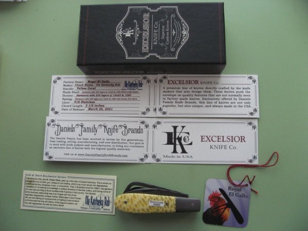 DANIELS FAMILY KNIFE BRANDS-EXCELSIOR KNIFE CO-ROYAL EL GALLO YELLOW CORAL