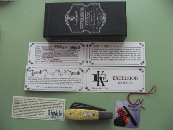 DANIELS FAMILY KNIFE BRANDS-EXCELSIOR KNIFE CO-ROYAL EL GALLO YELLOW CORAL