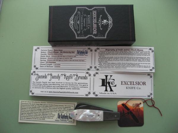 DANIELS FAMILY KNIFE BRANDS-EXCELSIOR KNIFE CO-.MOTHER OF PEARL GAME SCOUT
