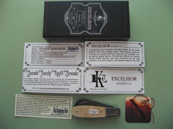 DANIELS FAMILY KNIFE BRANDS-EXCELSIOR KNIFE CO-.GOLD LIP PEARL GAME SCOUT