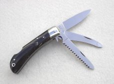 NOS CLASSIC (( FIRST RUN )) ITALIAN AKC AUTO SPEED HUNTER 3 BLADE BRAZILIAN HORN W/ ORIGINAL SHEATH