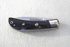 NOS CLASSIC (( FIRST RUN )) ITALIAN AKC AUTO SPEED HUNTER 3 BLADE BRAZILIAN HORN W/ ORIGINAL SHEATH