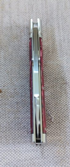 K'roo Custom Purple Giraffe Bone Native..4" closed..Rwl34...Smooth as glass scales...coa and slip 