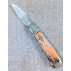 K'roo Custom Orange Giraffe Bone Native..4" closed..Rwl34...Smooth as glass scales...coa and slip