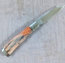 K'roo Custom Orange Giraffe Bone Native..4" closed..Rwl34...Smooth as glass scales...coa and slip 