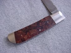 RARE TODD KOPP, Apache Junction, Arizona Custom Made Damascus, File Worked, Folding Hunter Knife