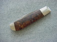 RARE TODD KOPP, Apache Junction, Arizona Custom Made Damascus, File Worked, Folding Hunter Knife