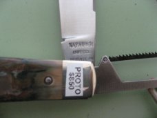 DANIELS FAMILY KNIFE BRANDS-NAPANOCH KNIFE CO.- GAME WARDEN MAMMOTH IVORY PROTOTYPE