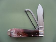 DANIELS FAMILY KNIFE BRANDS-NAPANOCH KNIFE CO.-NORTH AMERICAN GAME WARDEN GIRAFFE BONE