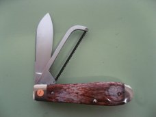 DANIELS FAMILY KNIFE BRANDS-NAPANOCH KNIFE CO.-NORTH AMERICAN GAME WARDEN GIRAFFE BONE