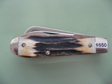 DANIELS FAMILY KNIFE BRANDS-NAPANOCH KNIFE CO.-DIXIE COCK KNIFE BURNT STAG