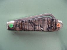 DANIELS FAMILY KNIFE BRANDS-NAPANOCH KNIFE CO.-DIXIE COCK KNIFE LIGHTNING WOOD/BIRDS EYE