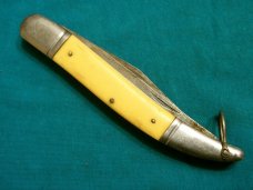 VINTAGE SABRE JAPAN 24B 24-B TRAPPER FOLDING POCKET TOOTHPICK TICKLER KNIFE KNIVES OLD