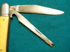 VINTAGE SABRE JAPAN 24B 24-B TRAPPER FOLDING POCKET TOOTHPICK TICKLER KNIFE KNIVES OLD