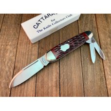 Cattaraugus Cutlery (A.G. Russell) Sleeveboard Whittler Brown Jigged Bone Seki Japan 1990
