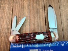 Cattaraugus Cutlery (A.G. Russell) Sleeveboard Whittler Brown Jigged Bone Seki Japan 1990