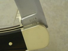 Buck 110 USA Hunter Wood Folding Lockback Knife & Pouch - 2 Dot Marking c.1974-1980
