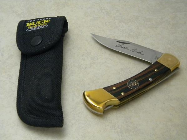 Buck 110 USA Chuck Buck Signed Folding Hunter Lockback Knife c.2003