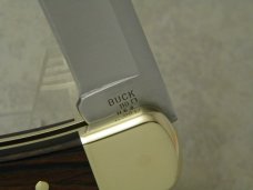 Buck 110 USA Hunter Wood Folding Lockback Knife & Pouch c.2001