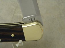 Buck 110 USA Hunter Wood Folding Lockback Knife & Pouch c.2001