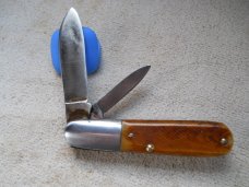 Old Kutmaster Barlow Knife - Saw Cut Bone Handles 
