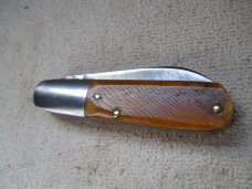 Old Kutmaster Barlow Knife - Saw Cut Bone Handles 