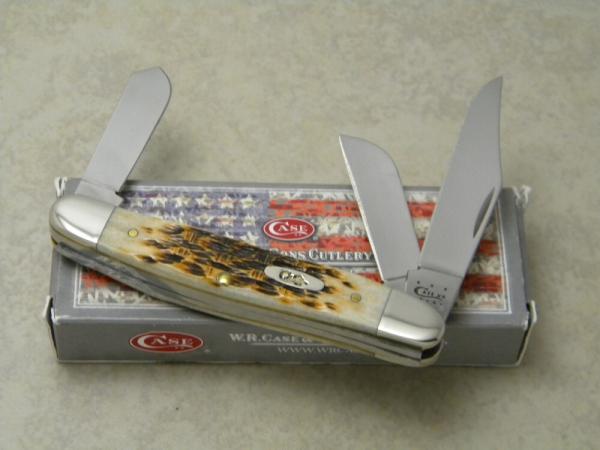 Case XX Stainless USA 9 Dot  Amber Bone 6347 SS Stockman Knife NIB