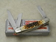 Case XX Stainless USA 9 Dot  Amber Bone 6347 SS Stockman Knife NIB