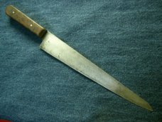 VINTAGE CUSTOM CHEF CHEFS COOKS COOKING KITCHEN BURL WOOD KNIFE KNIVES