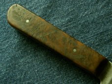 VINTAGE CUSTOM CHEF CHEFS COOKS COOKING KITCHEN BURL WOOD KNIFE KNIVES