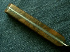 VINTAGE CUSTOM CHEF CHEFS COOKS COOKING KITCHEN BURL WOOD KNIFE KNIVES