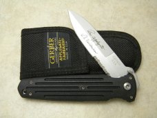 Gerber USA Applegate-Fairbairn Partially Serrated Combat Folder Knife in Nylon Pouch