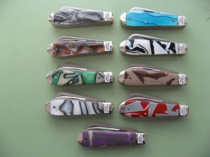 DANIELS FAMILY KNIFE BRANDS-NAPANOCH KNIFE CO.-DIXIE COCK KNIFE ACRYLIC PROTOS