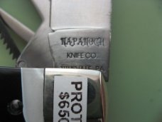 DANIELS FAMILY KNIFE BRANDS-NAPANOCH KNIFE CO.-DIXIE COCK KNIFE ACRYLIC PROTOS