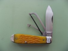 DANIELS FAMILY KNIFE BRANDS-NAPANOCH KNIFE CO.-DIXIE COCK KNIFE-YELLOW JIG BONE PROTO