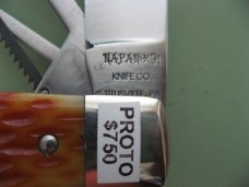 DANIELS FAMILY KNIFE BRANDS-NAPANOCH KNIFE CO.-DIXIE COCK KNIFE-SUNSET JIG BONE PROTO