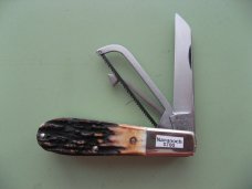 DANIELS FAMILY KNIFE BRANDS-NAPANOCH KNIFE CO.-DIXIE BARLOW KNIFE-BURNT STAG
