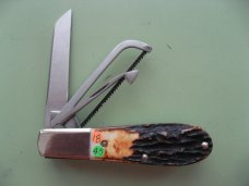 DANIELS FAMILY KNIFE BRANDS-NAPANOCH KNIFE CO.-DIXIE BARLOW KNIFE-BURNT STAG