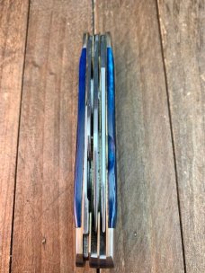 Henckels by Boker 4 Blade Stockman Deep Blue Pin Feather Jigged Bone