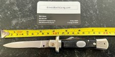 Rare Begon Oval Button, Lockback Stiletto Switchblade Knife, Made In France, Used 