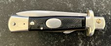 Rare Begon Oval Button, Lockback Stiletto Switchblade Knife, Made In France, Used 