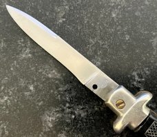 Rare Begon Oval Button, Lockback Stiletto Switchblade Knife, Made In France, Used 